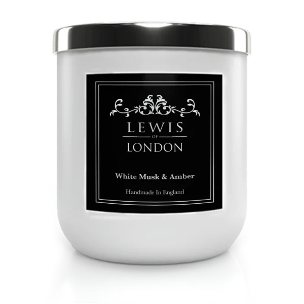 White Musk and Amber scented candle UK
